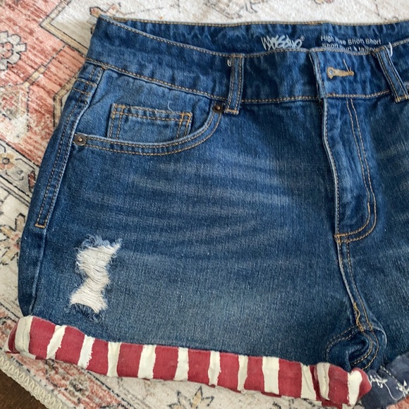 Mossimo Shorts Stars And Striped Cuffed Denim High Rise - Picture 5 of 8